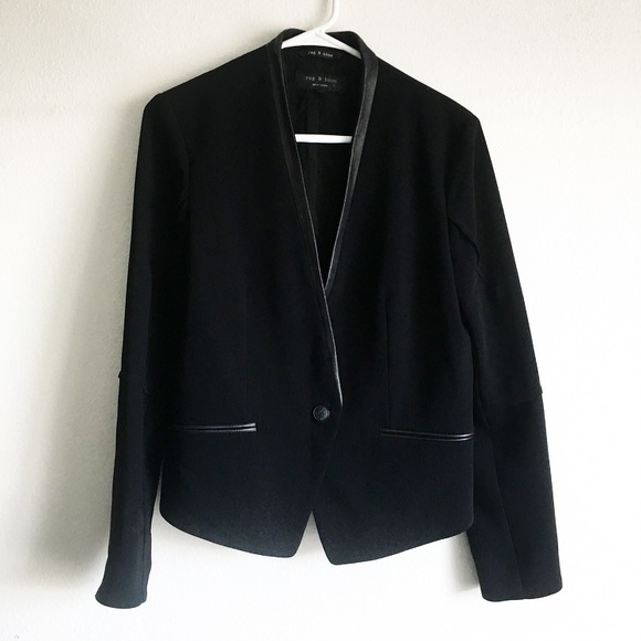 rag & bone Jackets & Blazers - Leather Trim Blazer